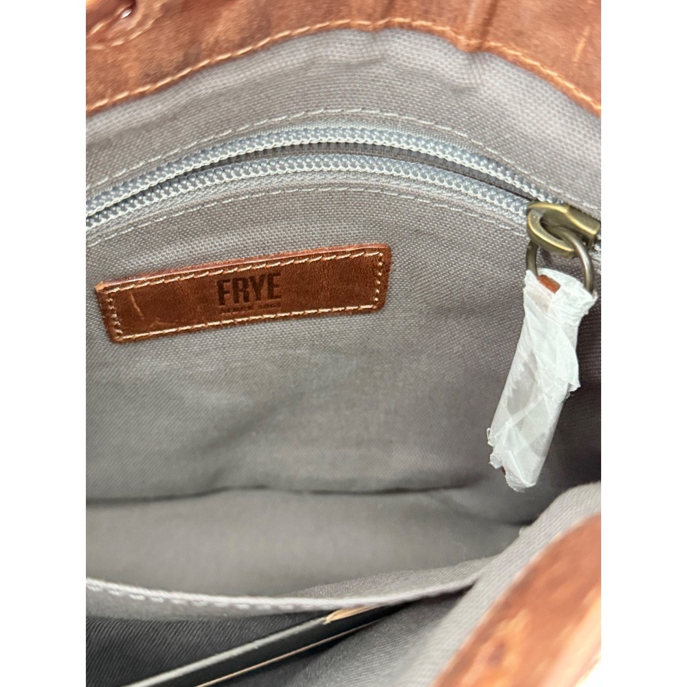 Frye Melissa Drawstring Bucket Bag Womens Cognac Brown Leather Crossbody NWT - Picture 5 of 11
